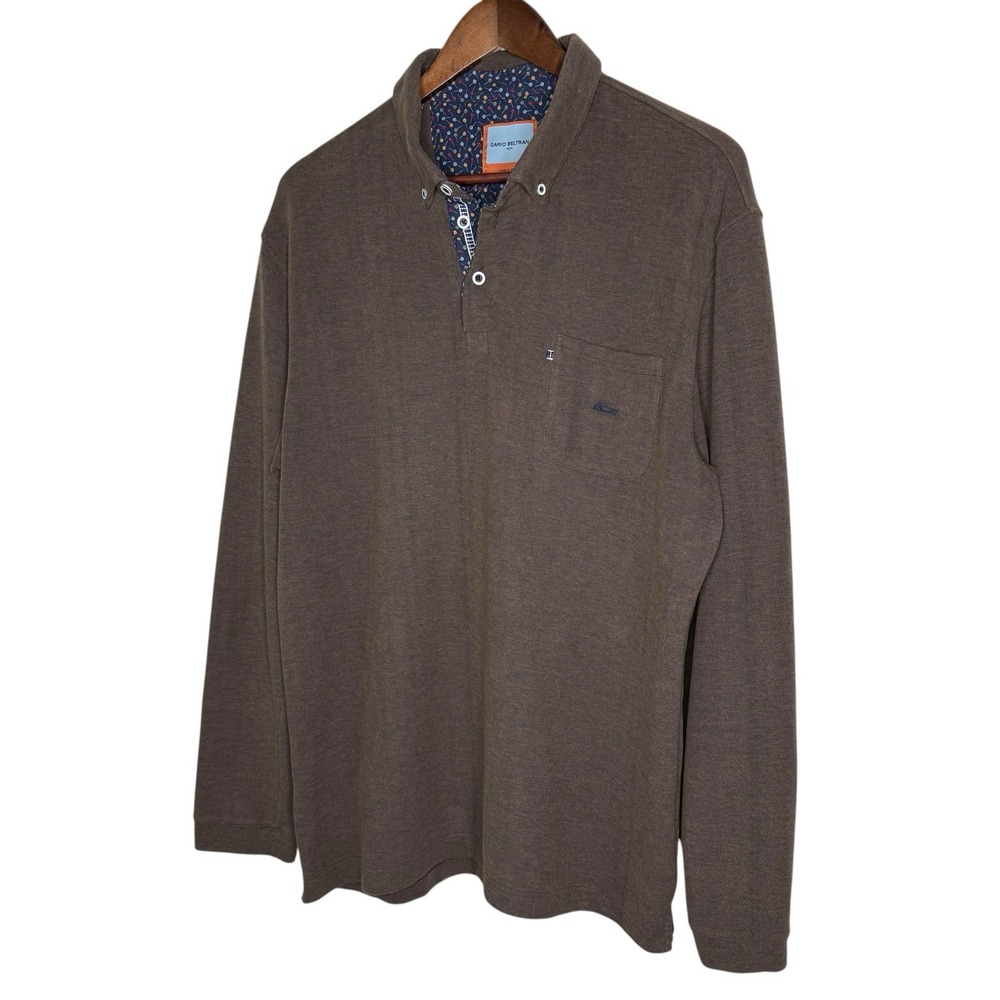 Dario Beltran Jumper Sweater XXL Henley Contrast Lollipop Print Made In Spain 2X - Picture 2 of 6
